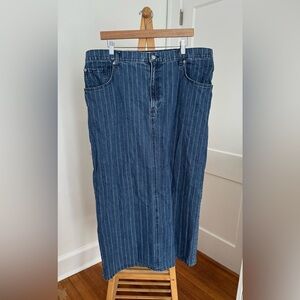 H&M Blue Striped Maxi Skirt